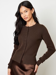 Threadbare Crew Neck Structured Knitted Cardigan - Imagem 1 de 4