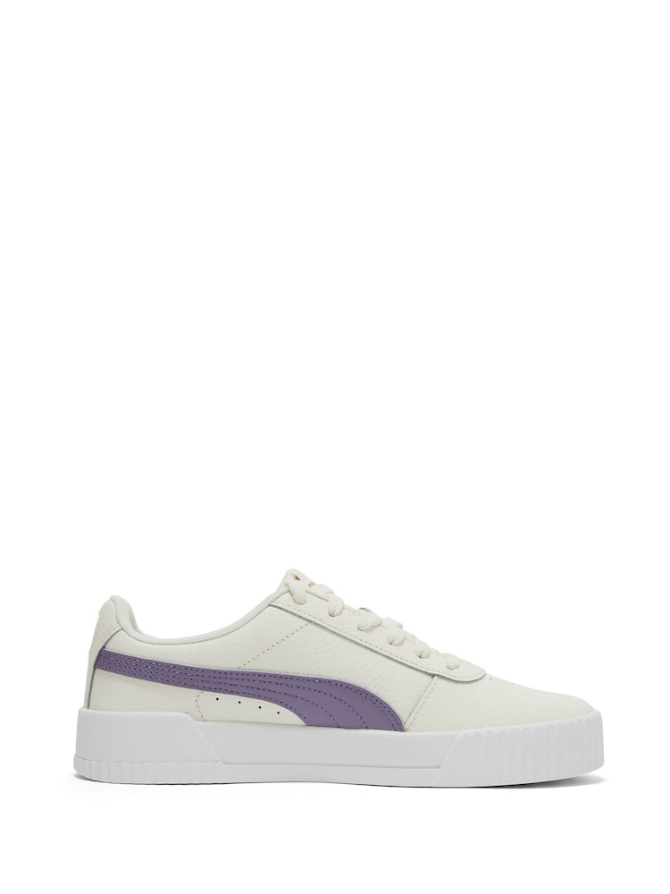 Puma White Womens Carina Lux Trainers - Image 1 of 6