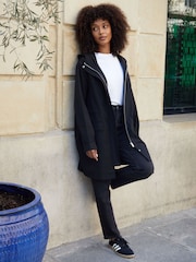 Threadbare Black Mid Length Hooded Mac - Image 4 of 4