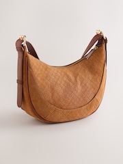 Tan Brown Suede Sling Bag - Image 6 of 9