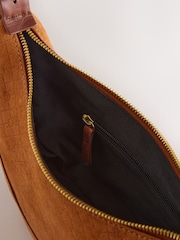 Tan Brown Suede Sling Bag - Image 8 of 9