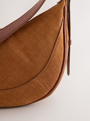 Tan Brown Suede Sling Bag - Image 9 of 9