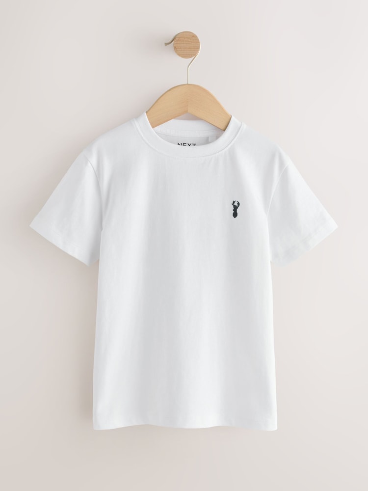 সাদা - ছোট হাতা টি-শার্ট (3-16বছর) - 4এর মধ্যে 1 ছবি