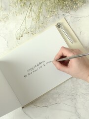 Personalised Wedding Guest Book and Pen Set by PMC - Image 2 of 3