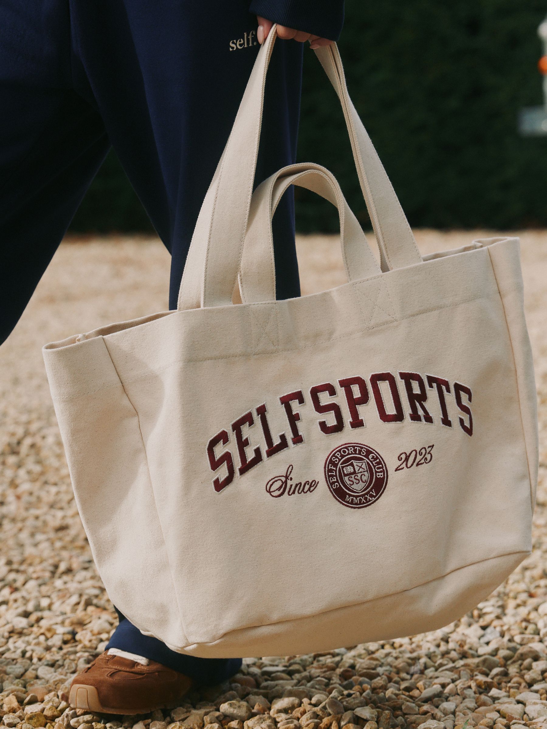 Buy self. Ecru Sports Cotton Canvas Tote Bag from Next USA