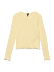 VERO MODA Yellow Long Sleeve Pointelle Cardigan - Image 1 of 1