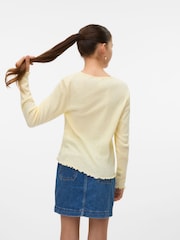 VERO MODA Yellow Long Sleeve Pointelle Cardigan - Image 2 of 5