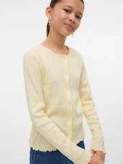 VERO MODA Yellow Long Sleeve Pointelle Cardigan - Image 3 of 5