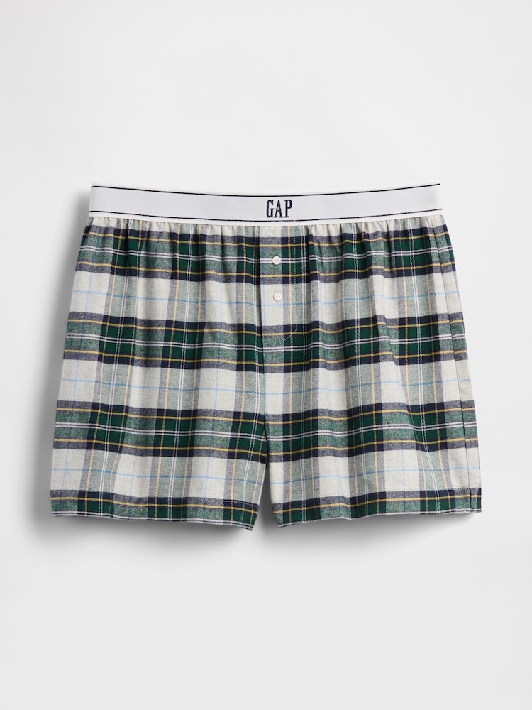 Gap Green Short Softest Flannel Pyjama Trousers - Image 1 of 2 Gap Green Short Softest Flannel Pyjama Trousers - Image 1 of 2