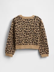 Gap Brown Leopard Cardigan Sweatshirt (6mths-5yrs) (6mths-5yrs) - Image 3 of 3