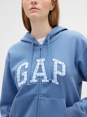 Gap Blue Zip Up Logo Vintage Hoodie - Image 3 of 4