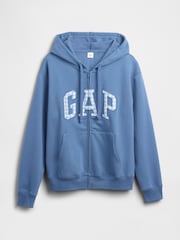 Gap Blue Zip Up Logo Vintage Hoodie - Image 4 of 4