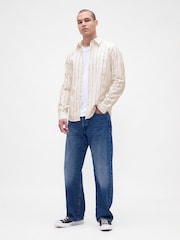 Gap Cream Stripe Oxford Shirt - Image 3 of 4
