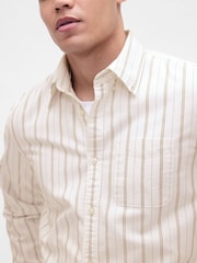 Gap Cream Stripe Oxford Shirt - Image 4 of 4