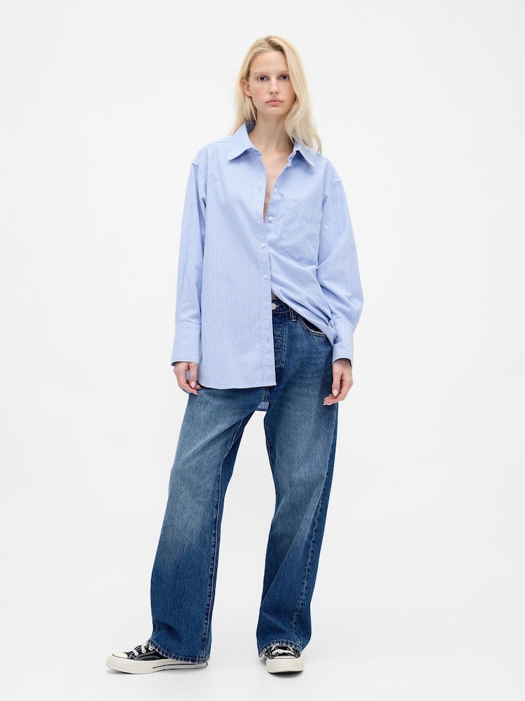 Gap Blue Cotton Oxford Big Shirt - Image 3 of 3