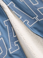 Gap Blue Relaxed Logo Sherpa-Lined Zip Hoodie - Image 4 of 4
