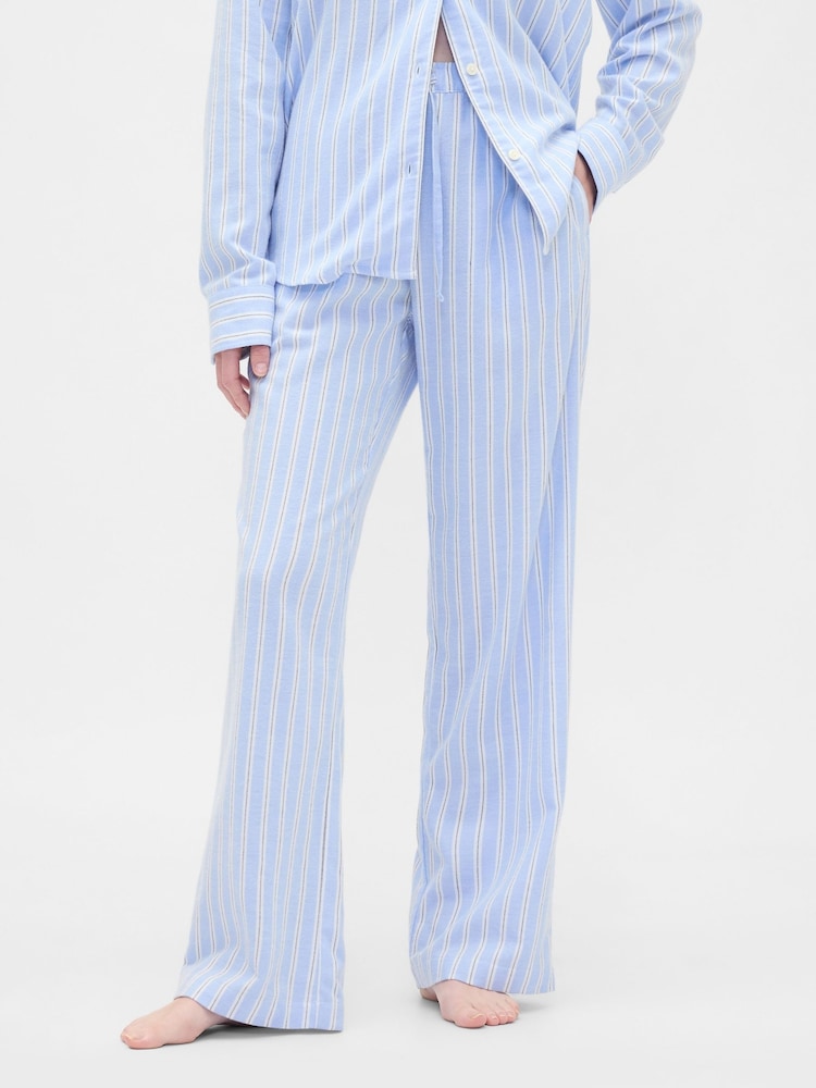Gap Blue Flannel Pyjama Trousers - Image 1 of 4