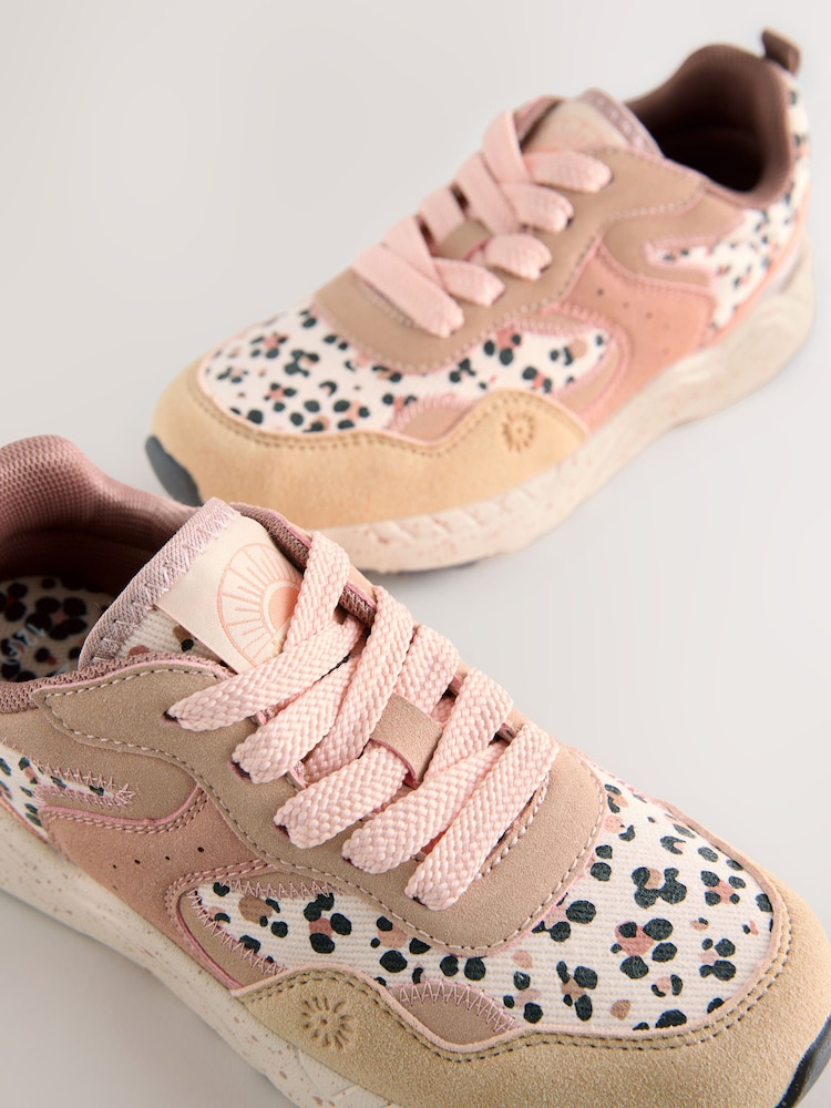 Rust Orange Leopard Print Standard Fit (F) Lace-Up Colourblock Trainers - Image 7 of 7 Rust Orange Leopard Print Standard Fit (F) Lace-Up Colourblock Trainers - Image 7 of 7