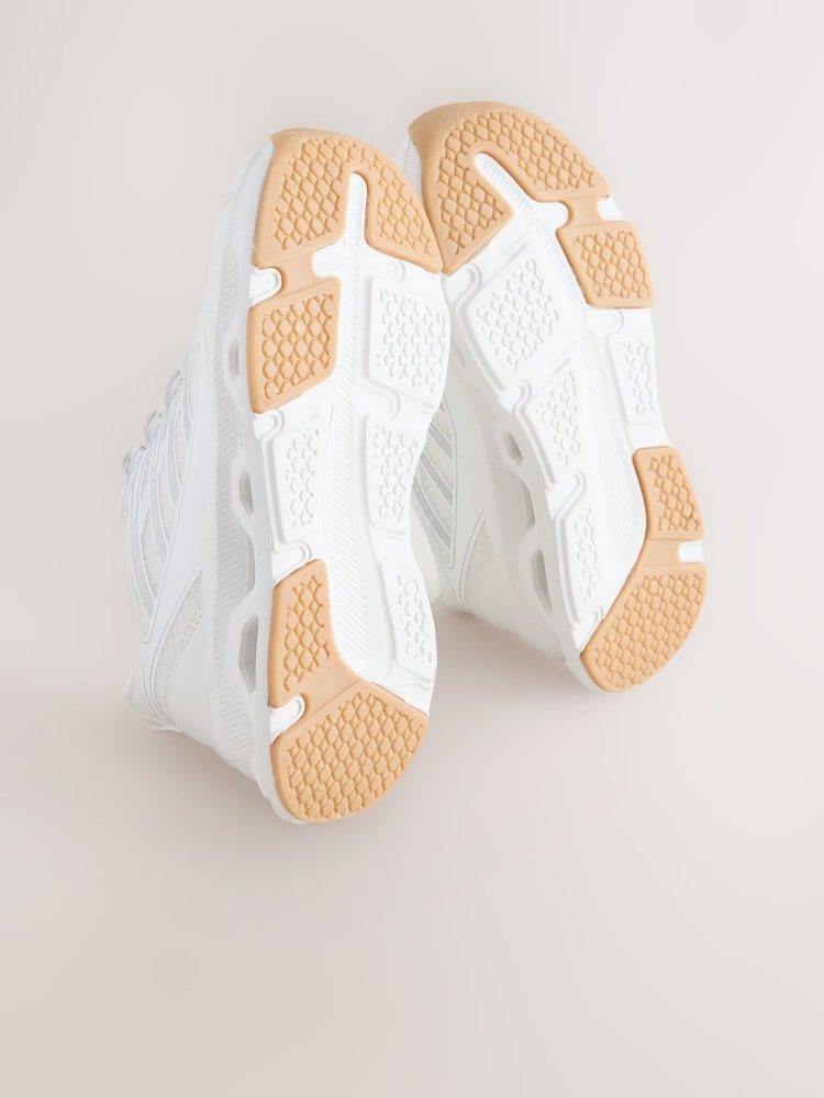 White Elastic Lace Slip On Trainers - Image 5 of 5