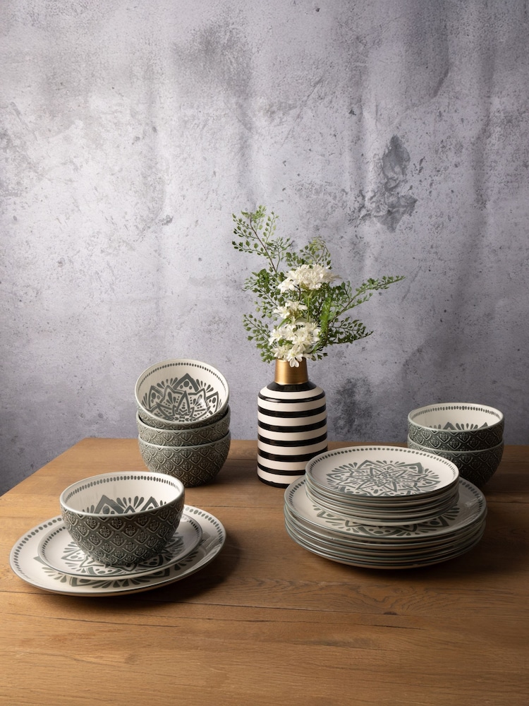 Code Maison 12 Piece Green Inari Dinner Set - Image 3 of 3 Code Maison 12 Piece Green Inari Dinner Set - Image 3 of 3