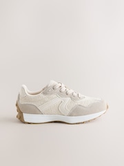 Neutral Raffia Lace-Up Lifestyle Trainers - Image 2 of 5