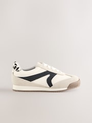 Black/White Lace Up Trainers - Image 2 of 5