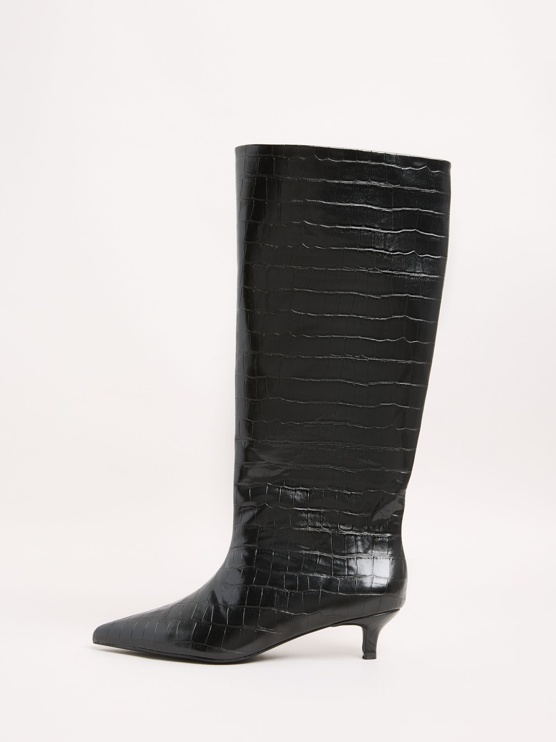 Buy Friends Like These Black Faux Croc Effect Kitten Heel Formal