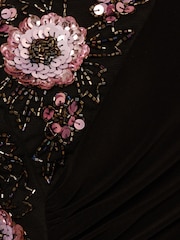 Adrianna Papell Bead Jersey Long Black Dress - Image 6 of 6