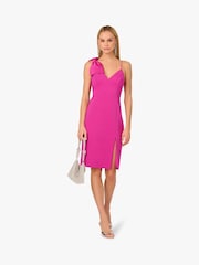 Adrianna by Adrianna Papell Pink Stretch Crepe Dress - Image 1 of 7
