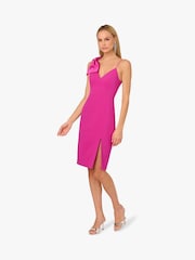 Adrianna by Adrianna Papell Pink Stretch Crepe Dress - Image 3 of 7