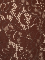 Adrianna Papell Lace Flounce Short Brown Dress - Image 7 of 7