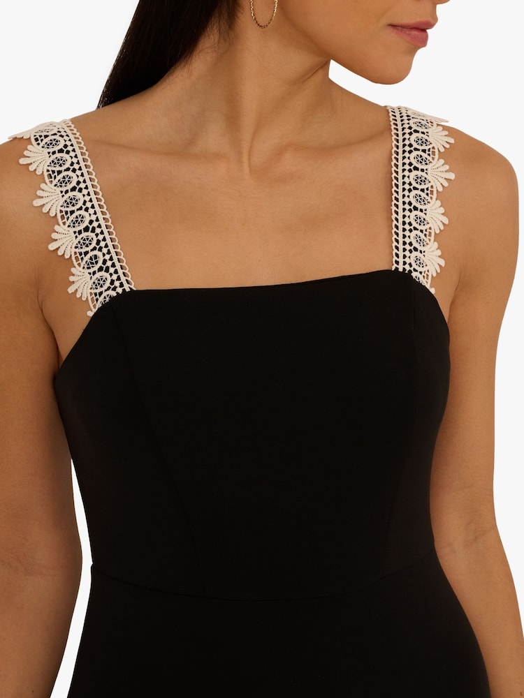 Buy Adrianna Papell Black Adrianna By Knit Crochet Trim Dress from Next USA