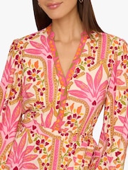 Adrianna by Adrianna Papell Pink Printed Flounce Dress - Image 5 of 7