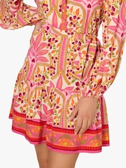 Adrianna by Adrianna Papell Pink Printed Flounce Dress - Image 6 of 7