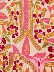 Adrianna by Adrianna Papell Pink Printed Flounce Dress - Image 7 of 7