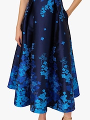 Adrianna Papell Blue Border Jacquard Dress - Image 5 of 6