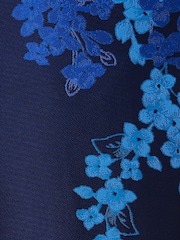 Adrianna Papell Blue Border Jacquard Dress - Image 6 of 6