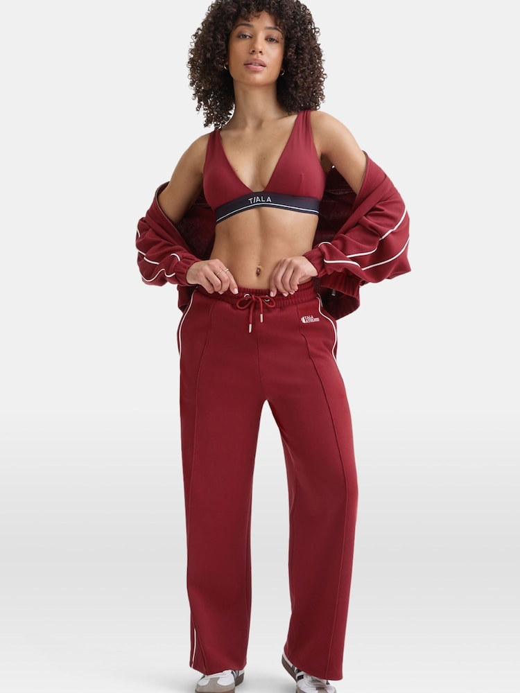 TALA Red Contrast Piping Wide Leg Shadow Track Joggers - Image 1 of 3