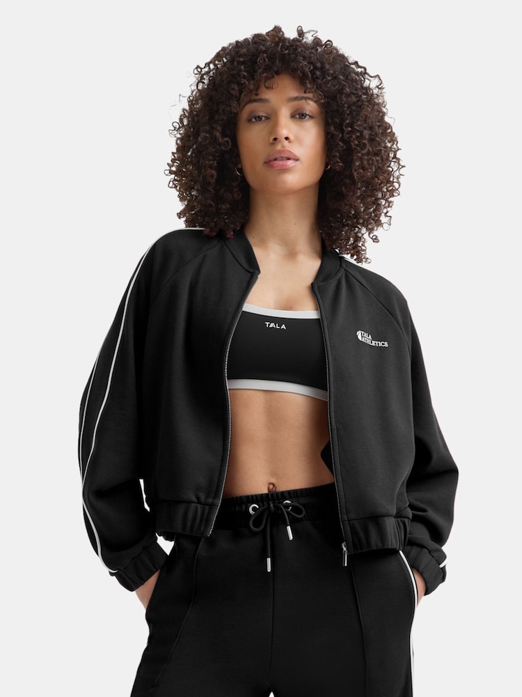 TALA Black Contrast Piping Track Jacket Shadow - Image 1 of 3