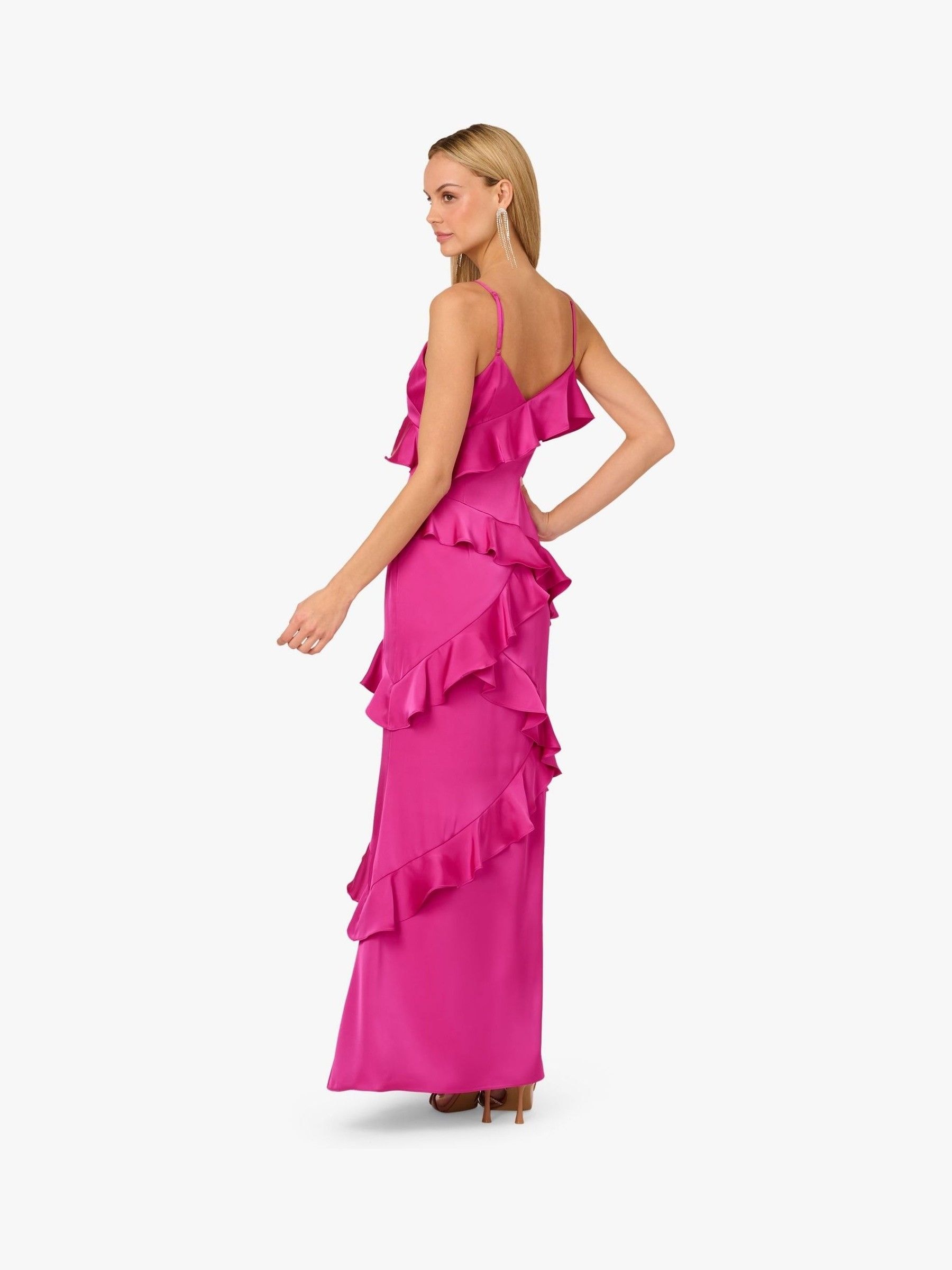 Buy Adrianna Papell Pink Adrianna by Stretch Satin Long Dress from