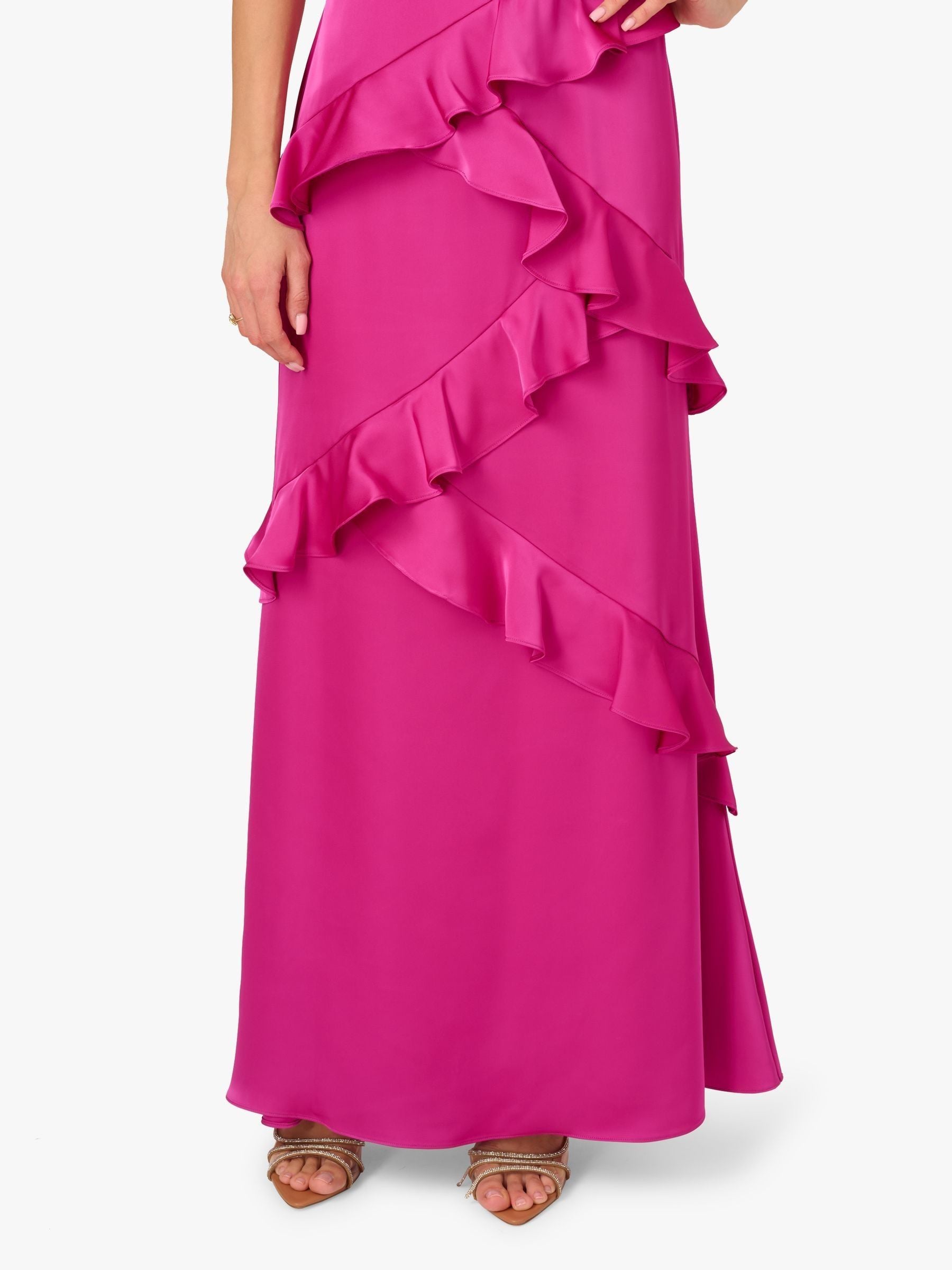 Buy Adrianna Papell Pink Adrianna by Stretch Satin Long Dress from