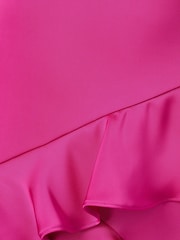 Adrianna Papell Pink Stretch Satin Long Dress - Image 7 of 7