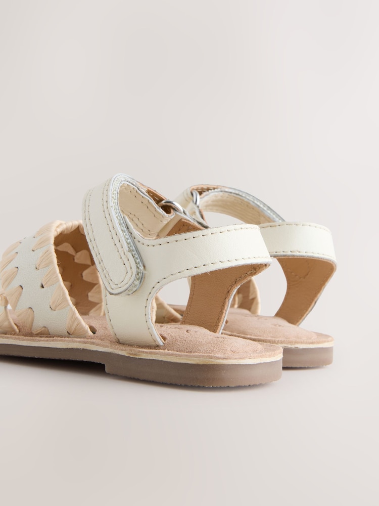 Alb - Leather Touch Fastening Ankle Strap Sandals - Imaginea 2 din 5 Alb - Leather Touch Fastening Ankle Strap Sandals - Imaginea 2 din 5