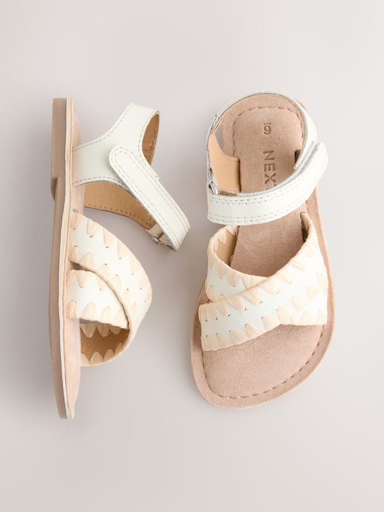 Alb - Leather Touch Fastening Ankle Strap Sandals - Imaginea 5 din 5 Alb - Leather Touch Fastening Ankle Strap Sandals - Imaginea 5 din 5