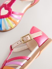 Multi Rainbow Standard Fit (F) Fisherman Heart Occasion Sandals - Image 5 of 6