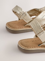 Gold Leather Knot Front Sandals - Image 4 of 4