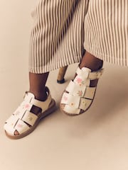 뉴트럴 자수 - 가죽 피셔맨 샌들 - 8의 이미지 1