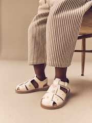 뉴트럴 자수 - 가죽 피셔맨 샌들 - 8의 이미지 2