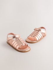 Rose Gold Ankle Strap Sandals with Touch Fastening - Image 1 of 5