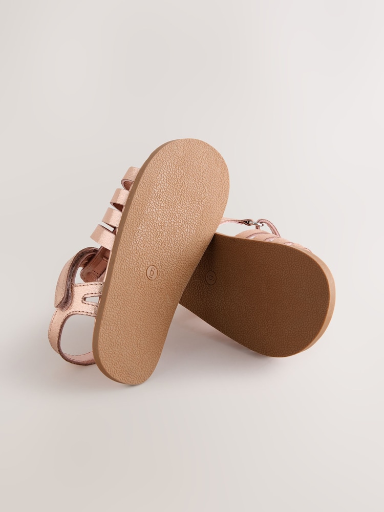 Rose Gold Ankle Strap Sandals with Touch Fastening - Image 5 of 5
